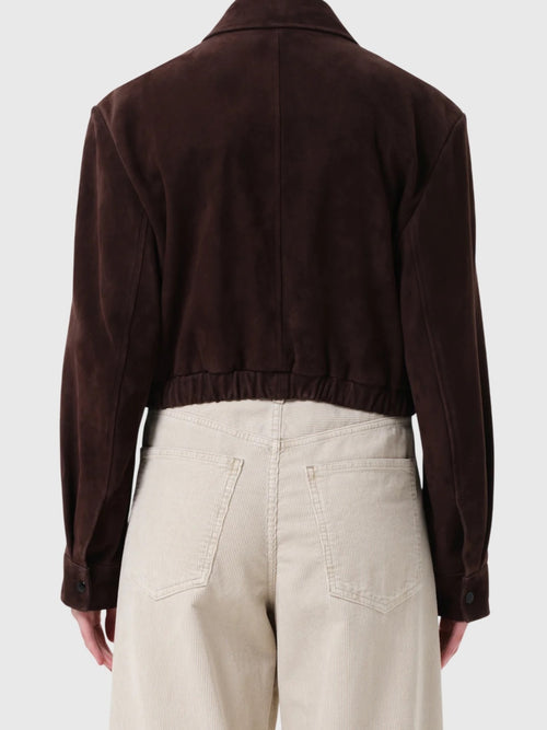 Agolde Women's Nahla Cropped Suede Jacket