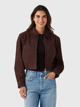 Agolde Women's Nahla Cropped Suede Jacket - Saint Bernard