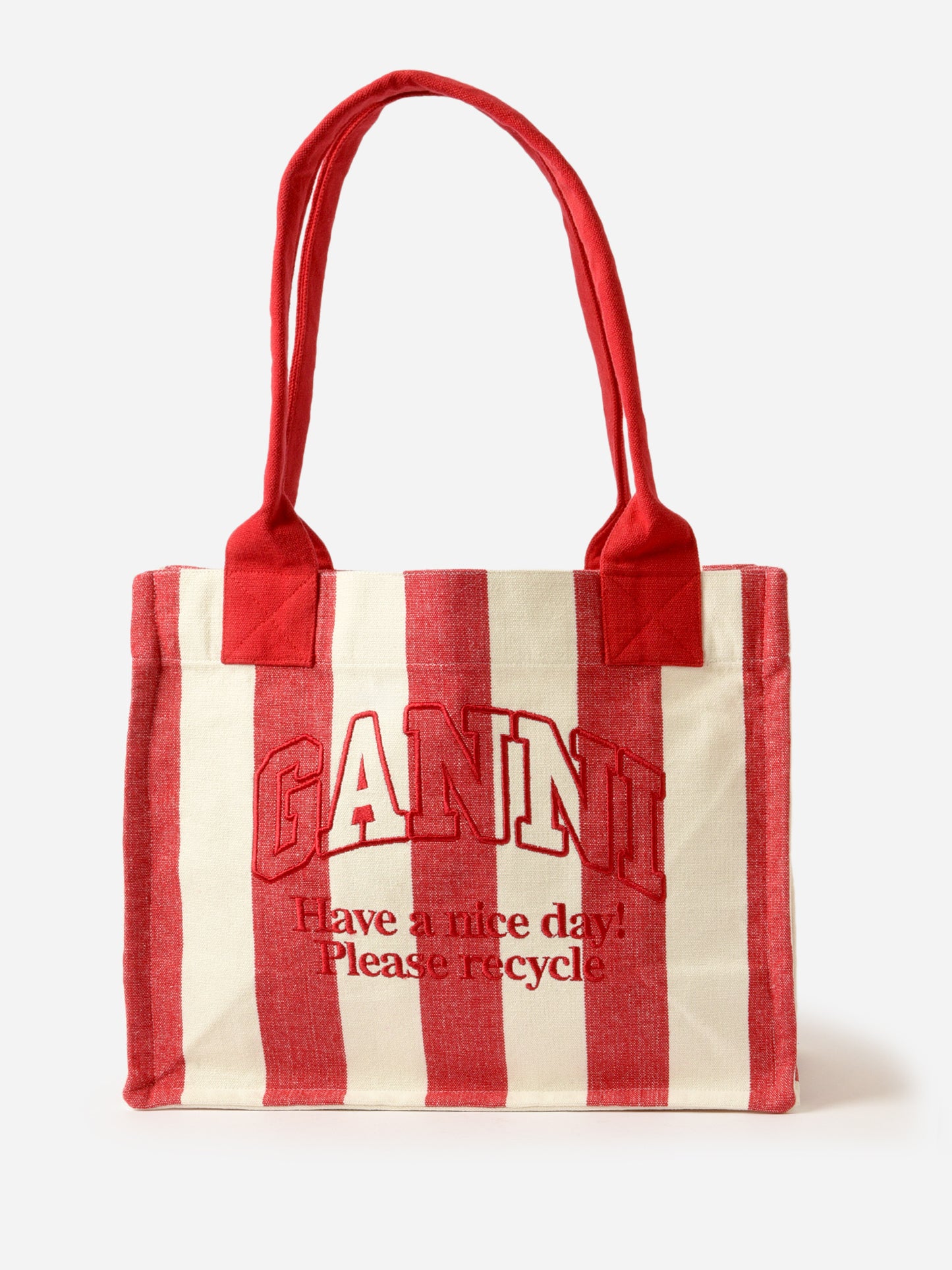 GANNI Large Striped Easy Shopper Tote - Saint Bernard