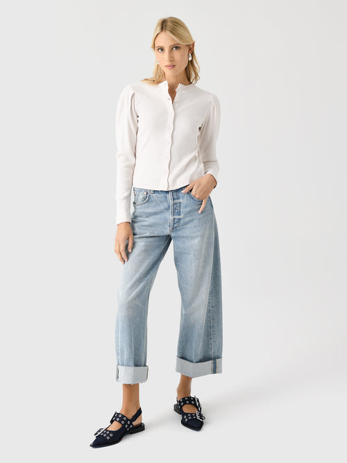AMO Women's Puff Sleeve Cardigan