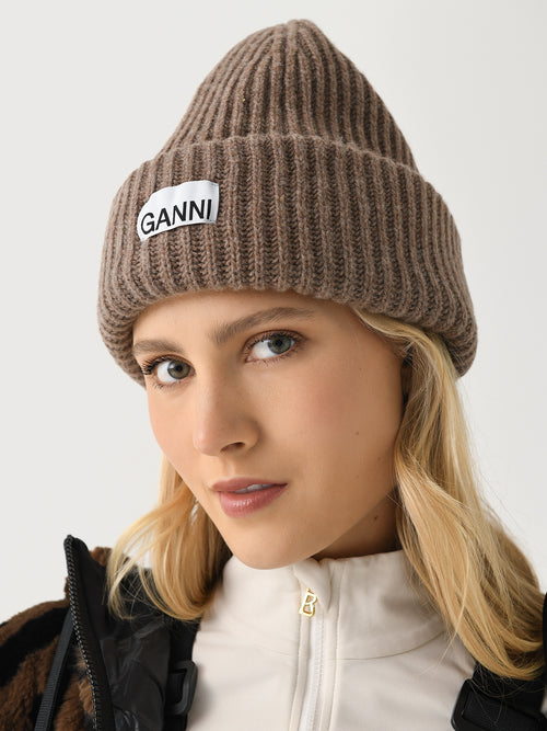 GANNI Women's Rib Knit Beanie