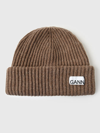 帽子 GANNI Rib Beanie \"BRAZILIAN SAND\" 帽子 GANNI Rib Beanie 