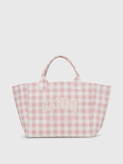 GANNI XXL Vichy Check Tote