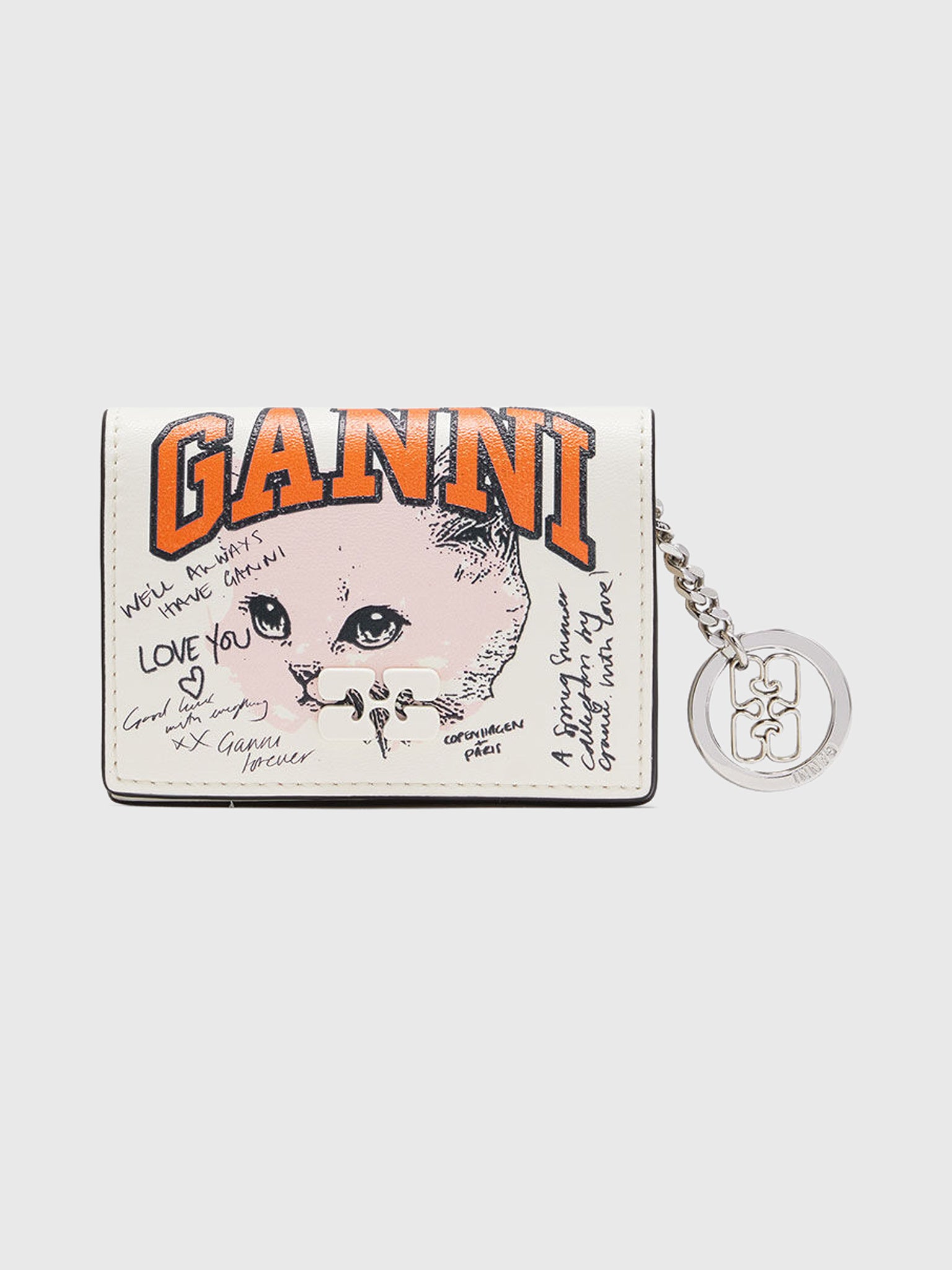 GANNI Kitty Bou Flap Card Holder - Saint Bernard