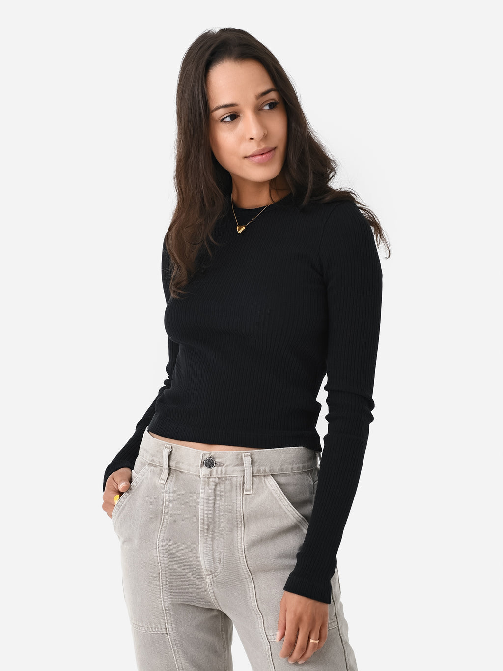 Agolde Women's Alma Shrunken Crewneck Tee - Saint Bernard