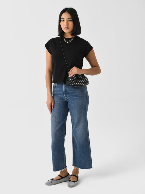 Frame Women's Micro Flare Denim Dress Saint Bernard Frame Women's Micro Flare Denim Dress Saint Bernard