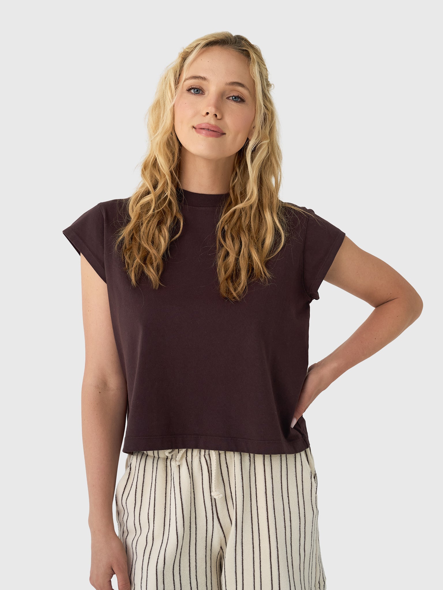 Agolde Women's Bryce Cap Sleeve Tee - Saint Bernard