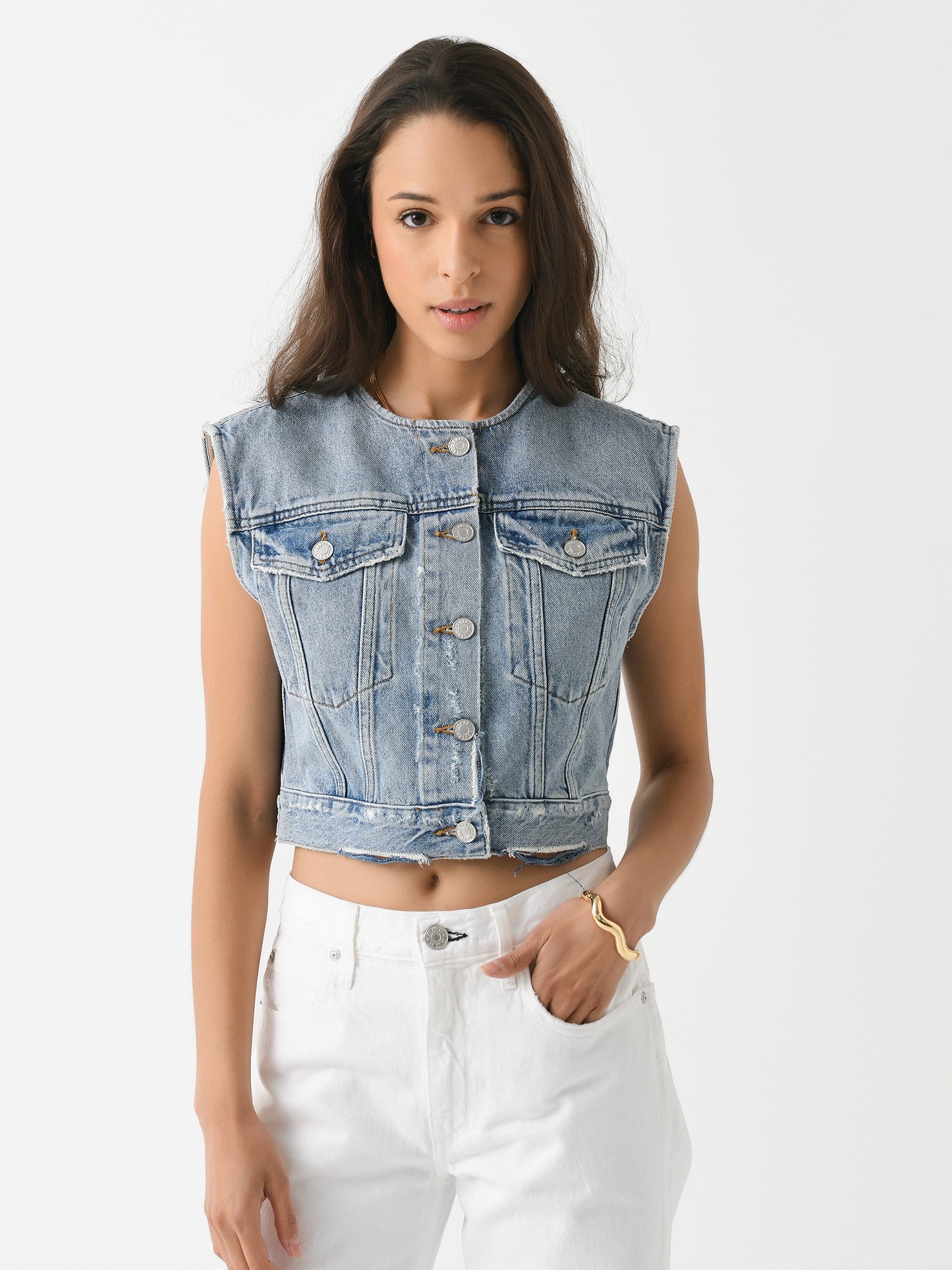 Agolde Women's Leo Denim Vest - Saint Bernard