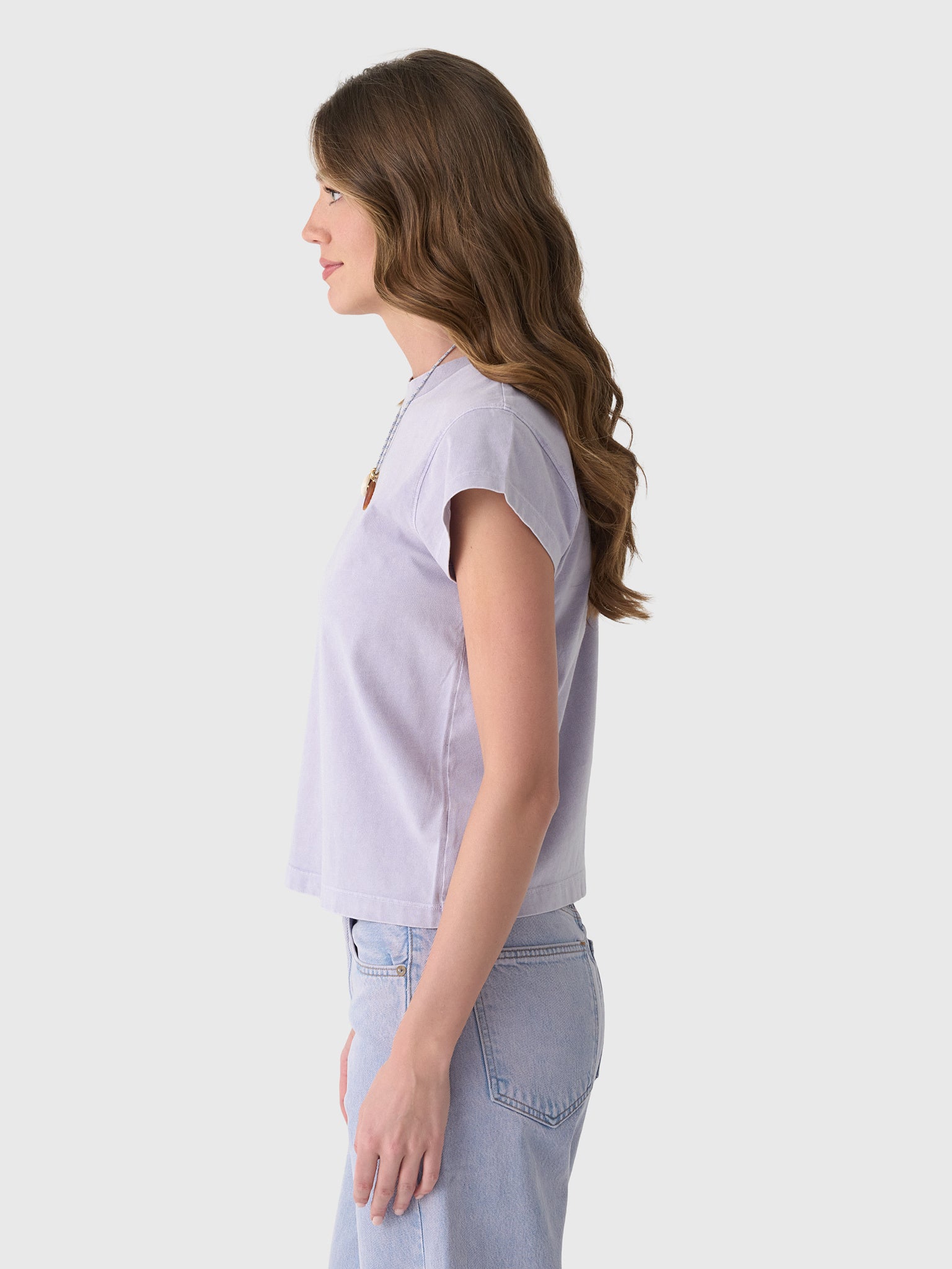 Agolde Women's Long Line Bryce Cap Sleeve Tee - Saint Bernard