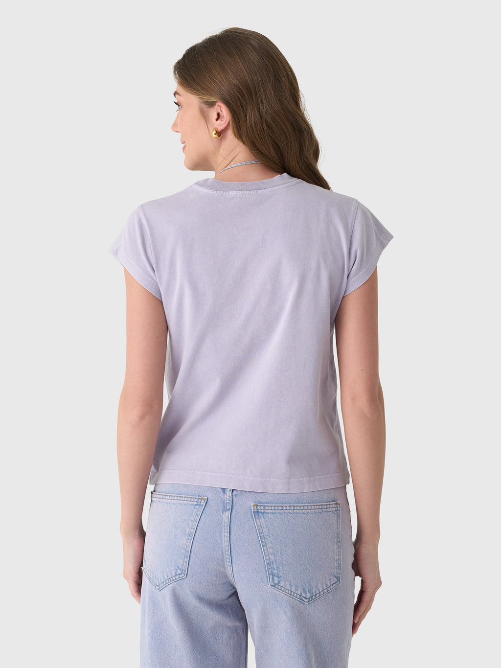 Agolde Women's Long Line Bryce Cap Sleeve Tee - Saint Bernard