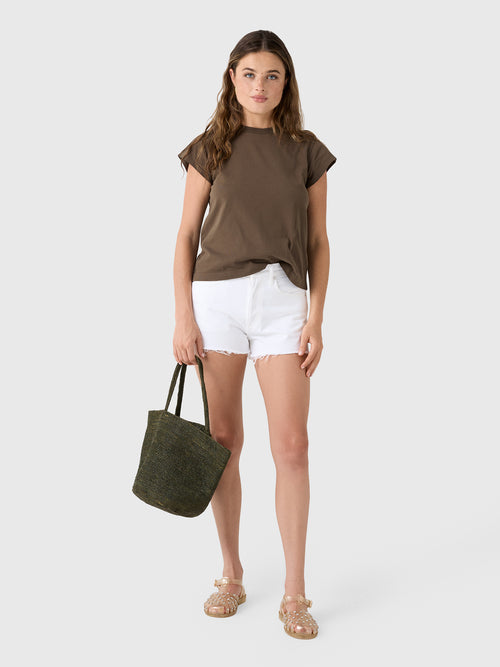 Agolde Women's Long Line Bryce Cap Sleeve Tee