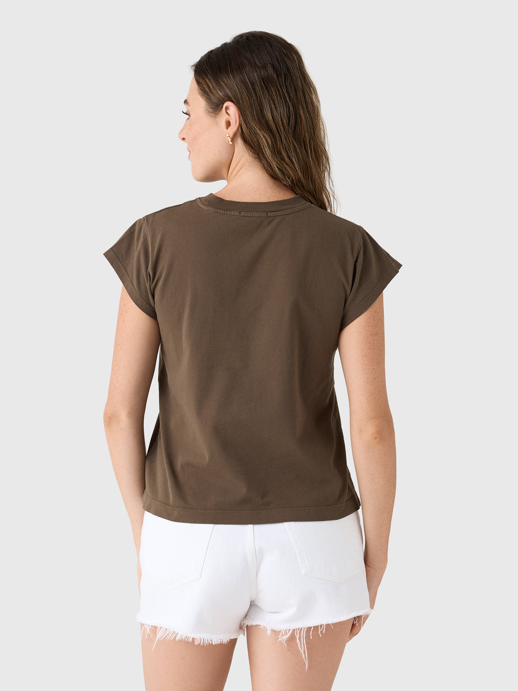 Agolde Women's Long Line Bryce Cap Sleeve Tee - Saint Bernard