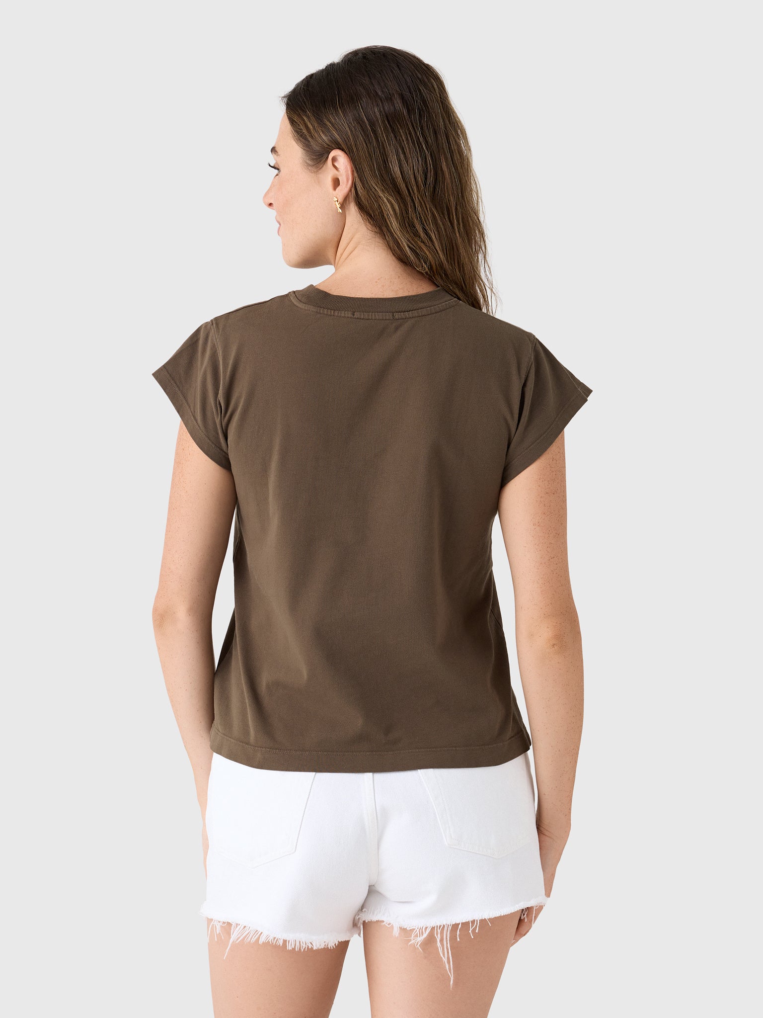 Agolde Women's Long Line Bryce Cap Sleeve Tee - Saint Bernard