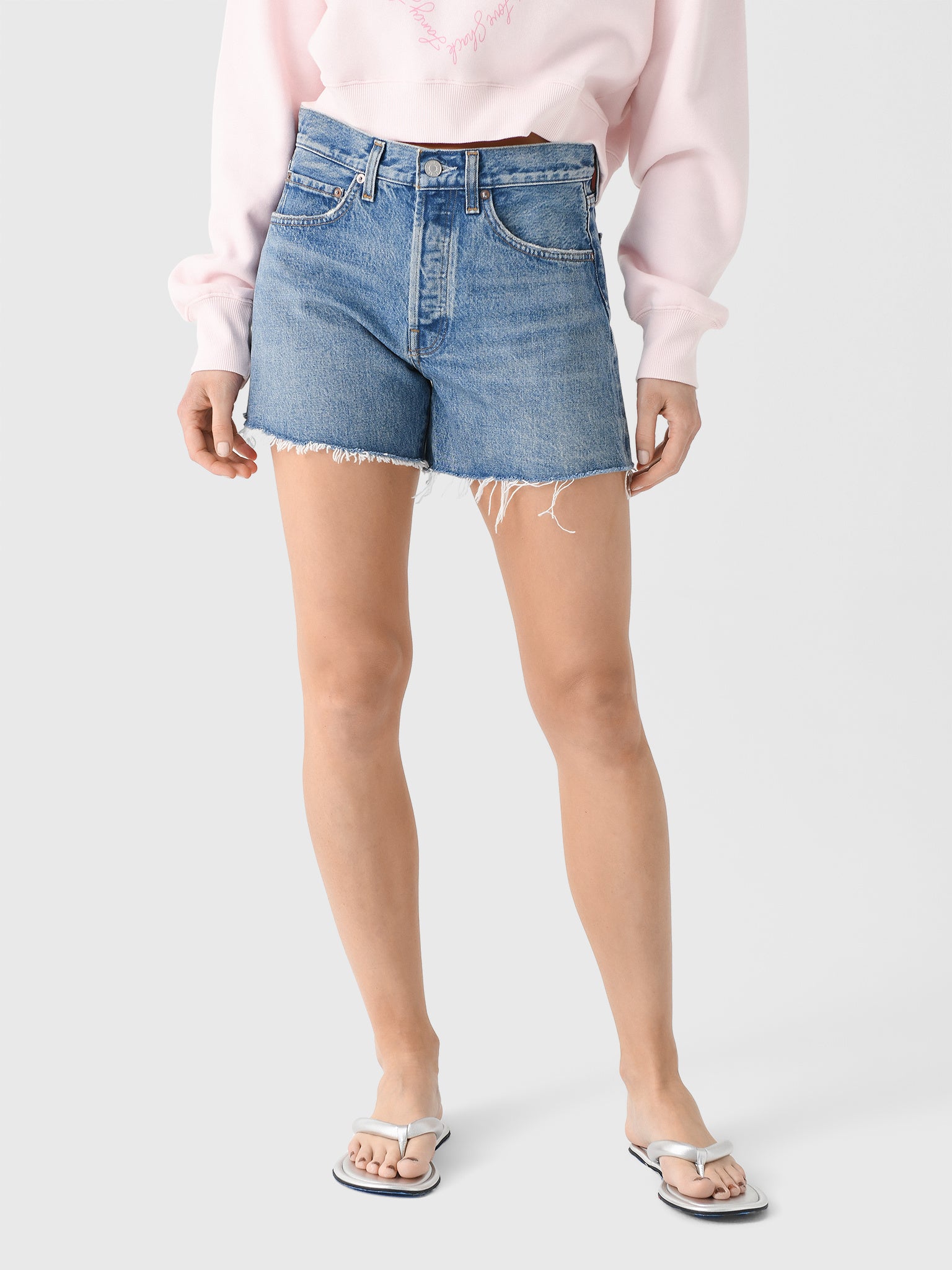 Agolde Women's Parker Long Vintage Short - Saint Bernard