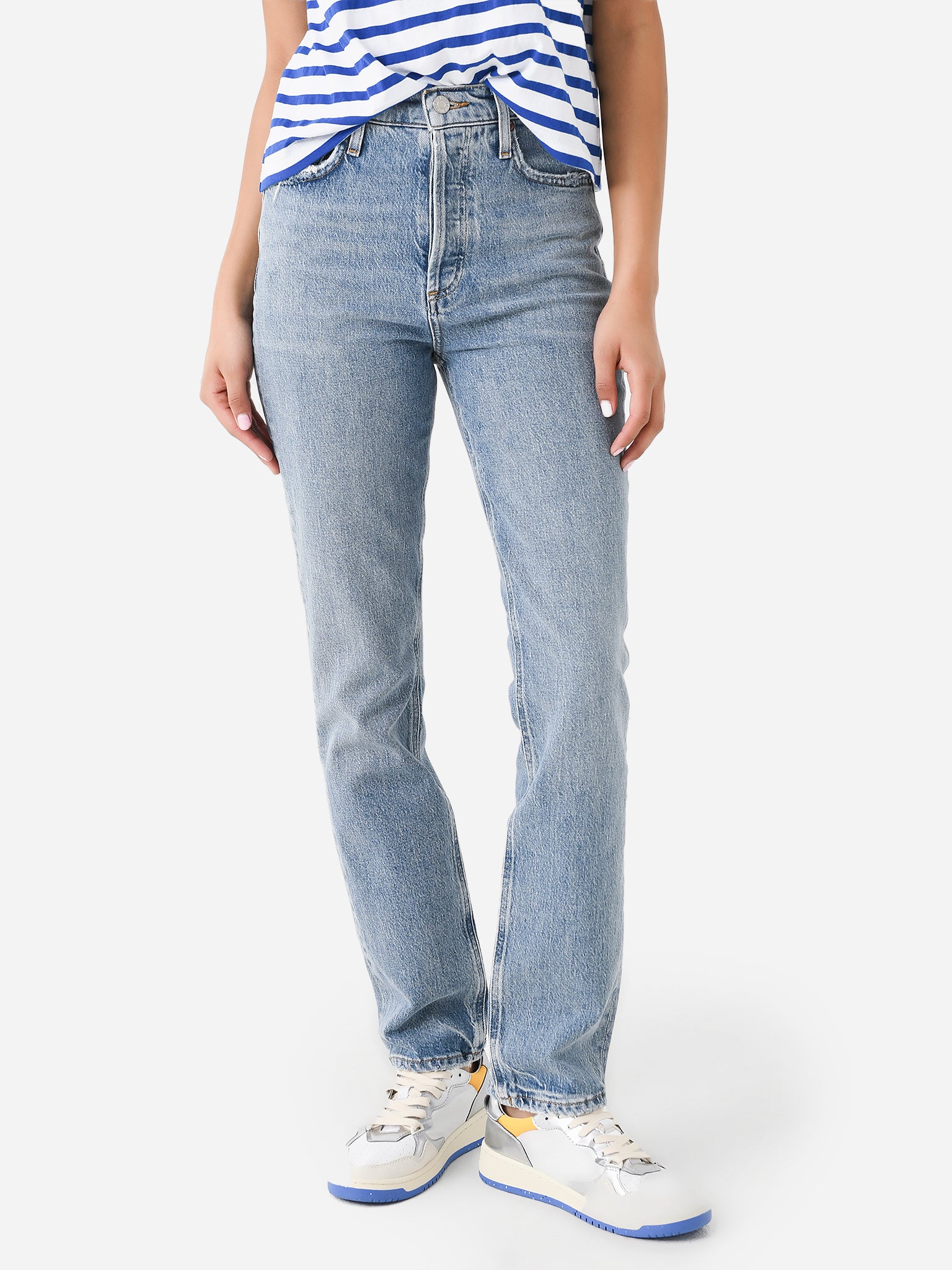 Agolde Women's Freya High Rise Slim Jean - Saint Bernard