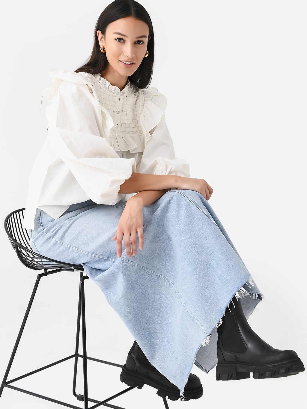 Agolde Women's Hilla Denim Skirt - Saint Bernard