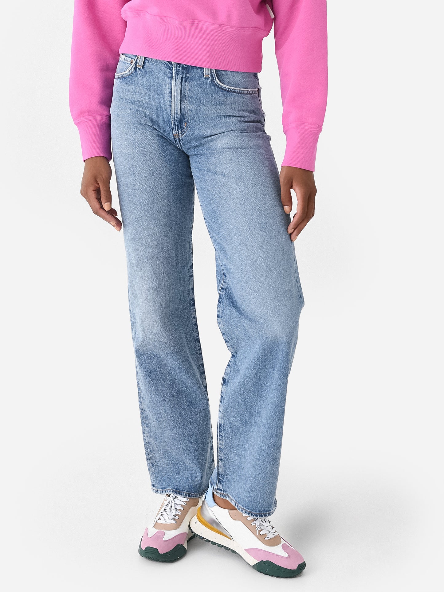 Agolde Women's Harper Mid Rise Relaxed Straight Jean - Saint Bernard