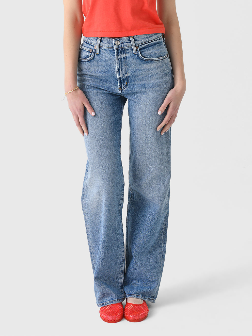 Agolde Women's Harper Straight Jean - Saint Bernard