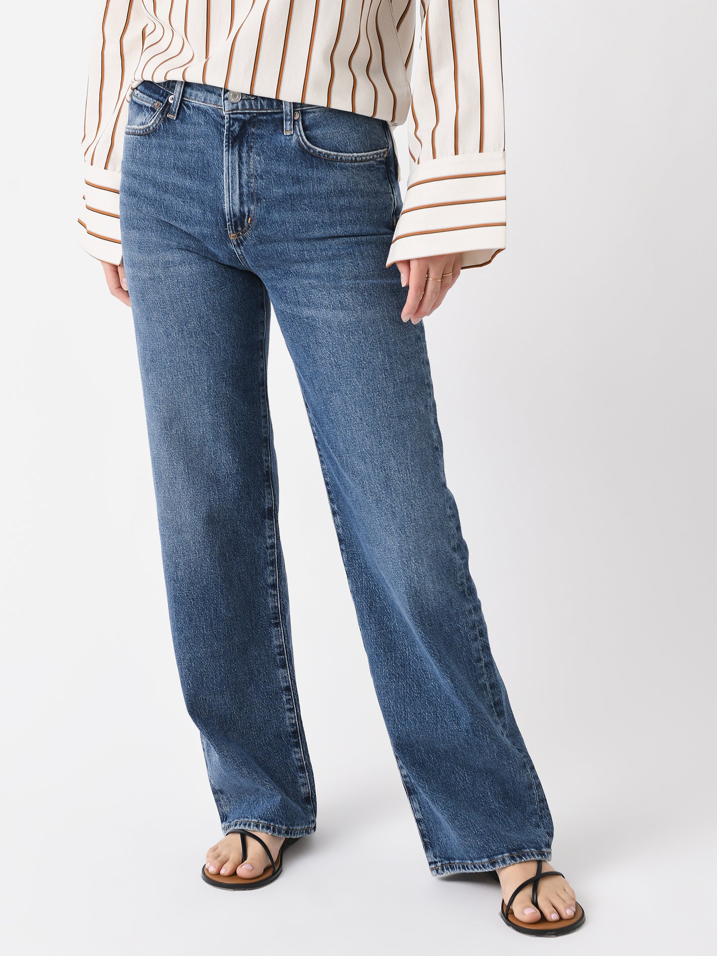 Agolde Women's Harper Mid Rise Relaxed Straight Jean - Saint Bernard