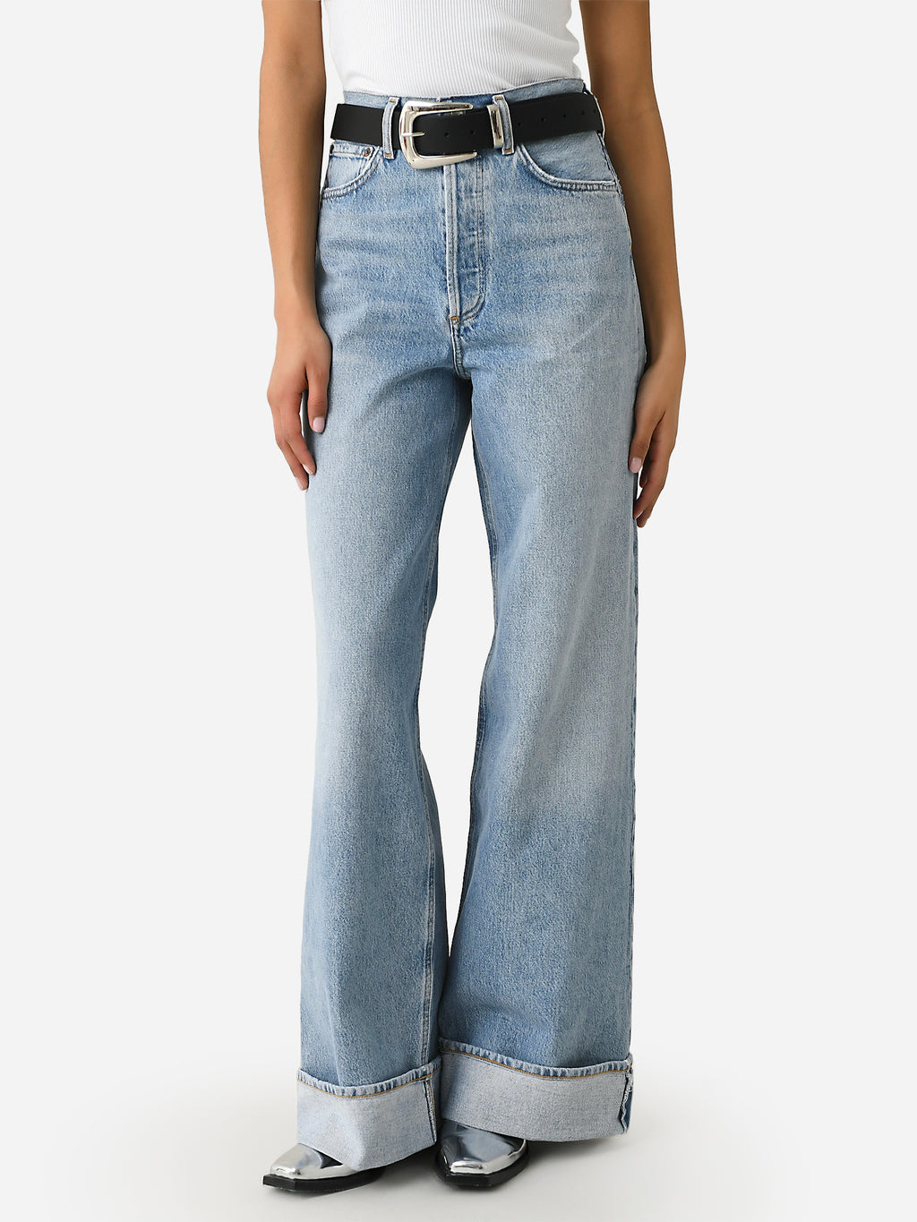 Agolde Women's Dame High Rise Wide Leg Jean - Saint Bernard
