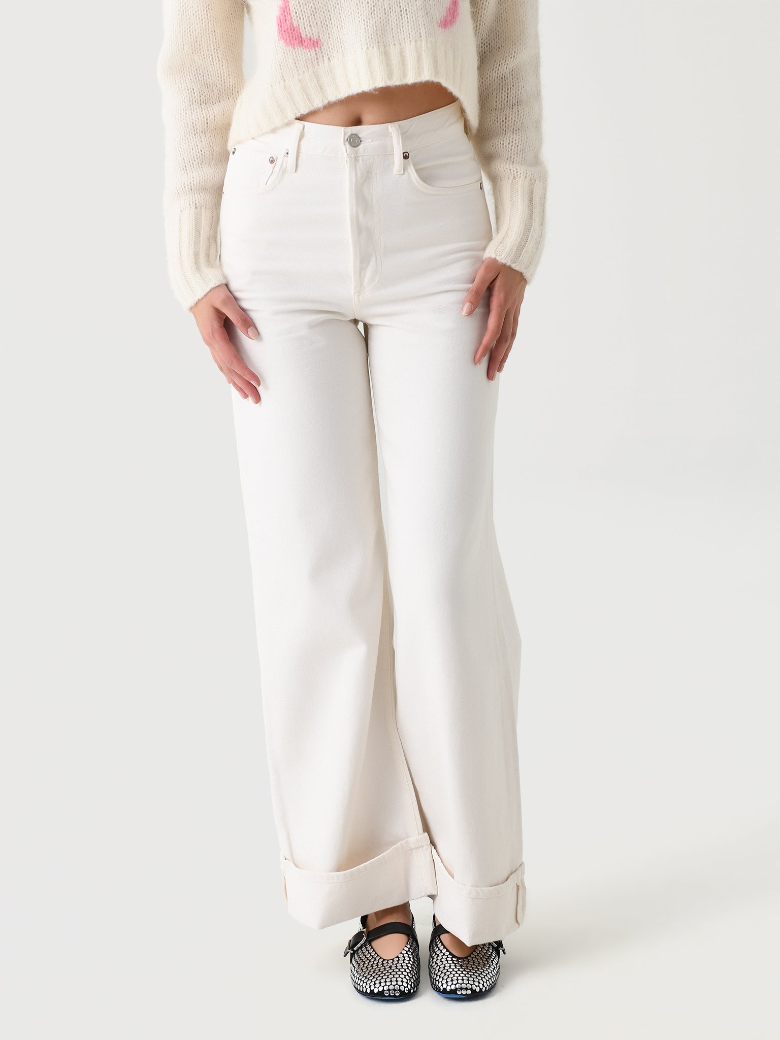 Agolde Women's Dame High Rise Wide Leg Jean - Saint Bernard