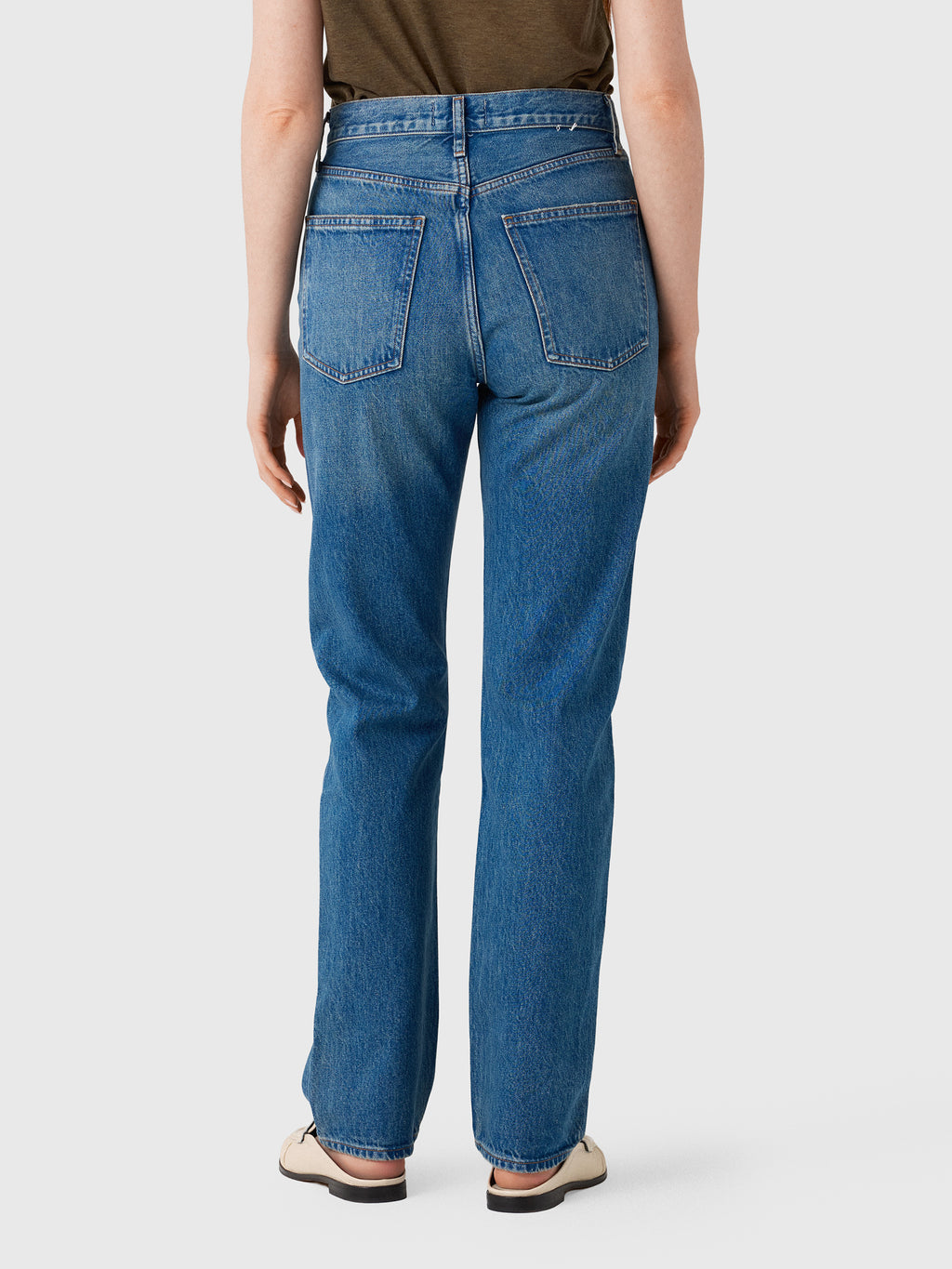 Agolde Women's 90s Pinch Waist High Rise Straight Long Jean - Saint Bernard
