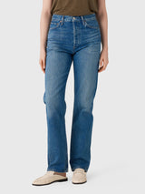 Agolde Women's 90s Pinch Waist High Rise Straight Long Jean - Saint Bernard