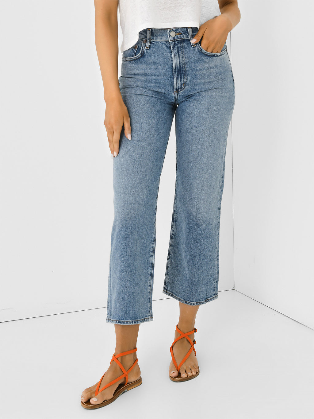 Agolde Women's Harper Crop Jean - Saint Bernard