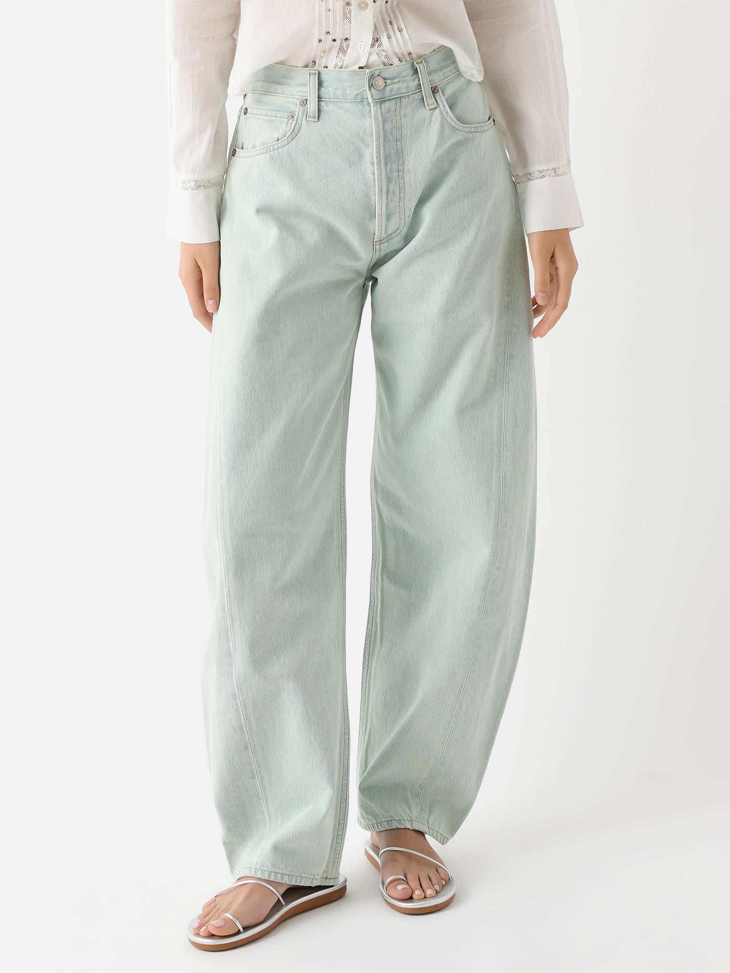 Agolde Women's Luna High Rise Pieced Taper Jean - Saint Bernard