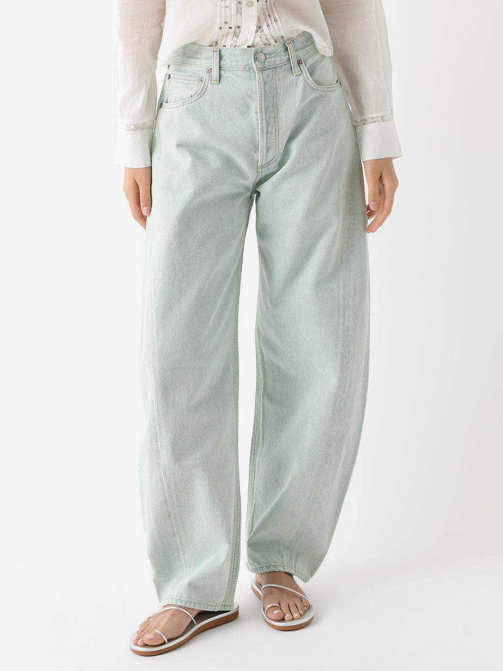 Agolde Women's Luna High Rise Pieced Taper Jean - Saint Bernard