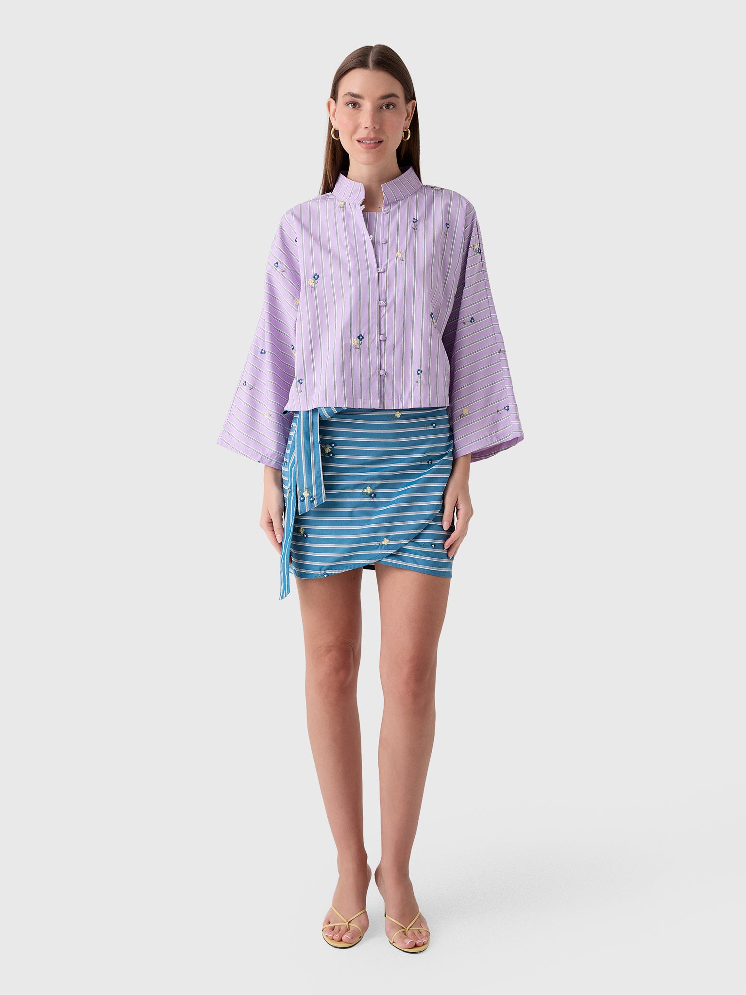 La Vie Women's Bouquet Striped Everyday Shirt - Saint Bernard