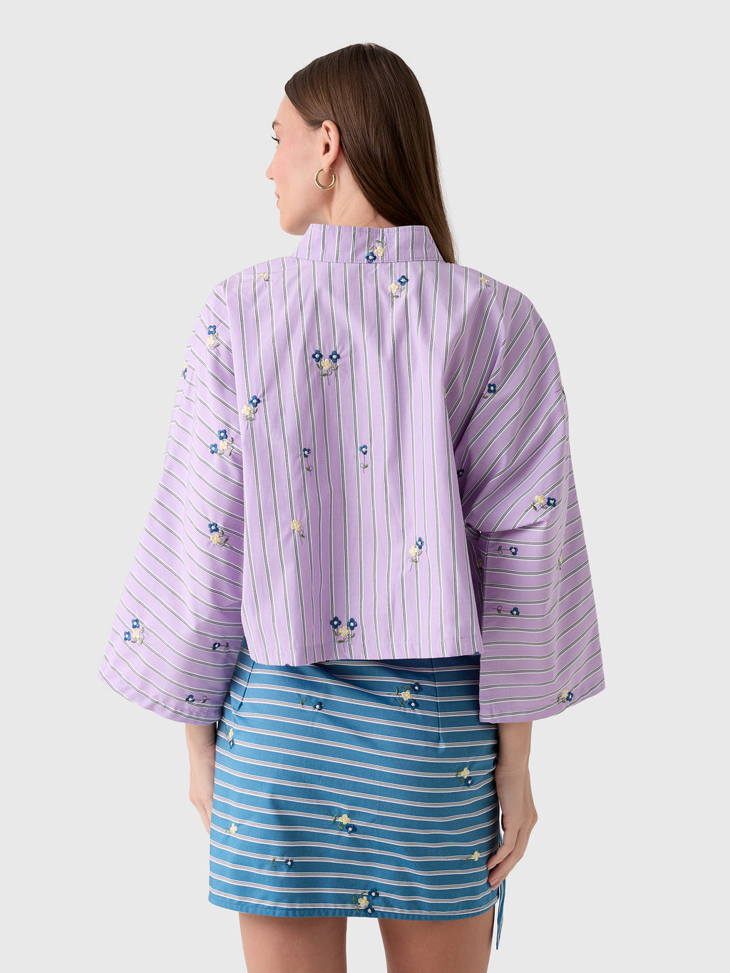 La Vie Women's Bouquet Striped Everyday Shirt - Saint Bernard