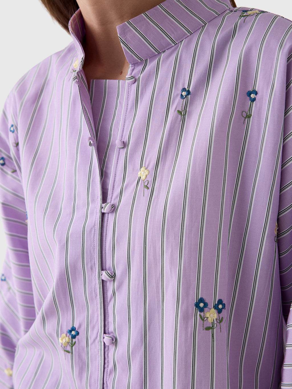 La Vie Women's Bouquet Striped Everyday Shirt - Saint Bernard