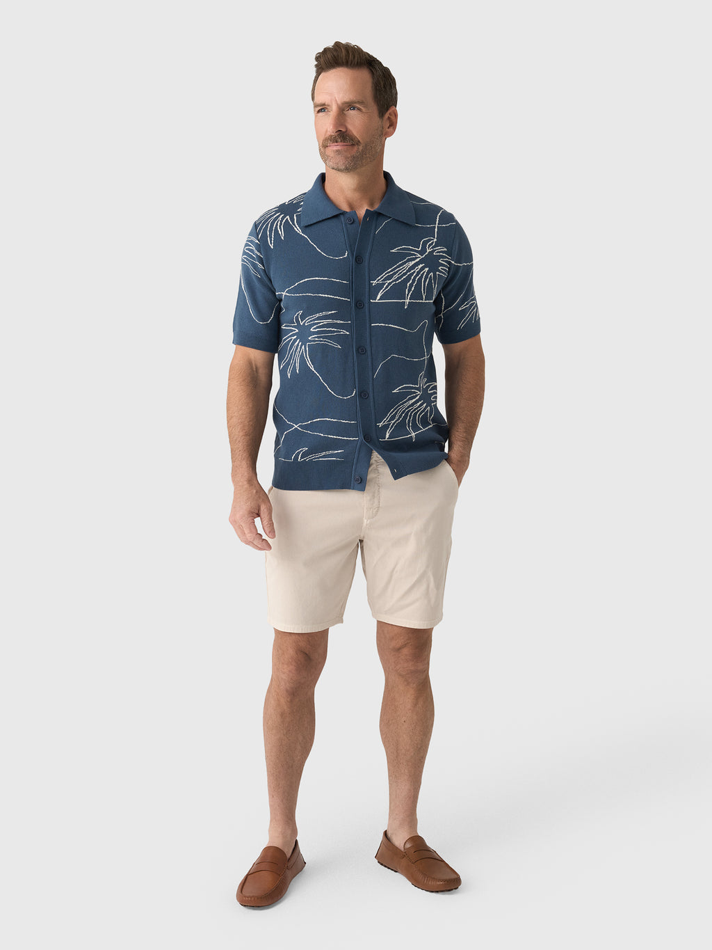 Far Afield Men's Zigger Knitted Shirt - Saint Bernard