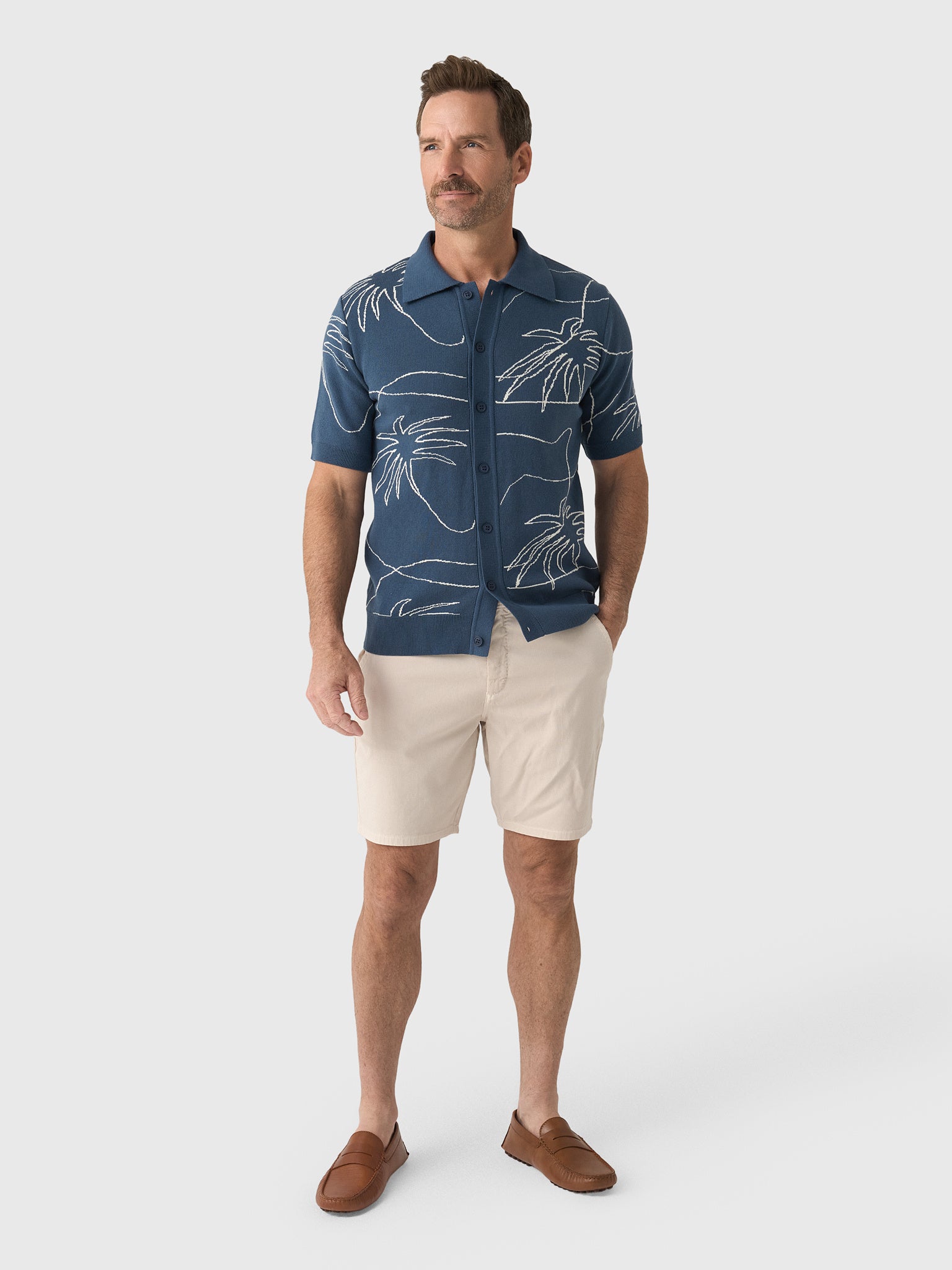 Far Afield Men's Zigger Knitted Shirt - Saint Bernard