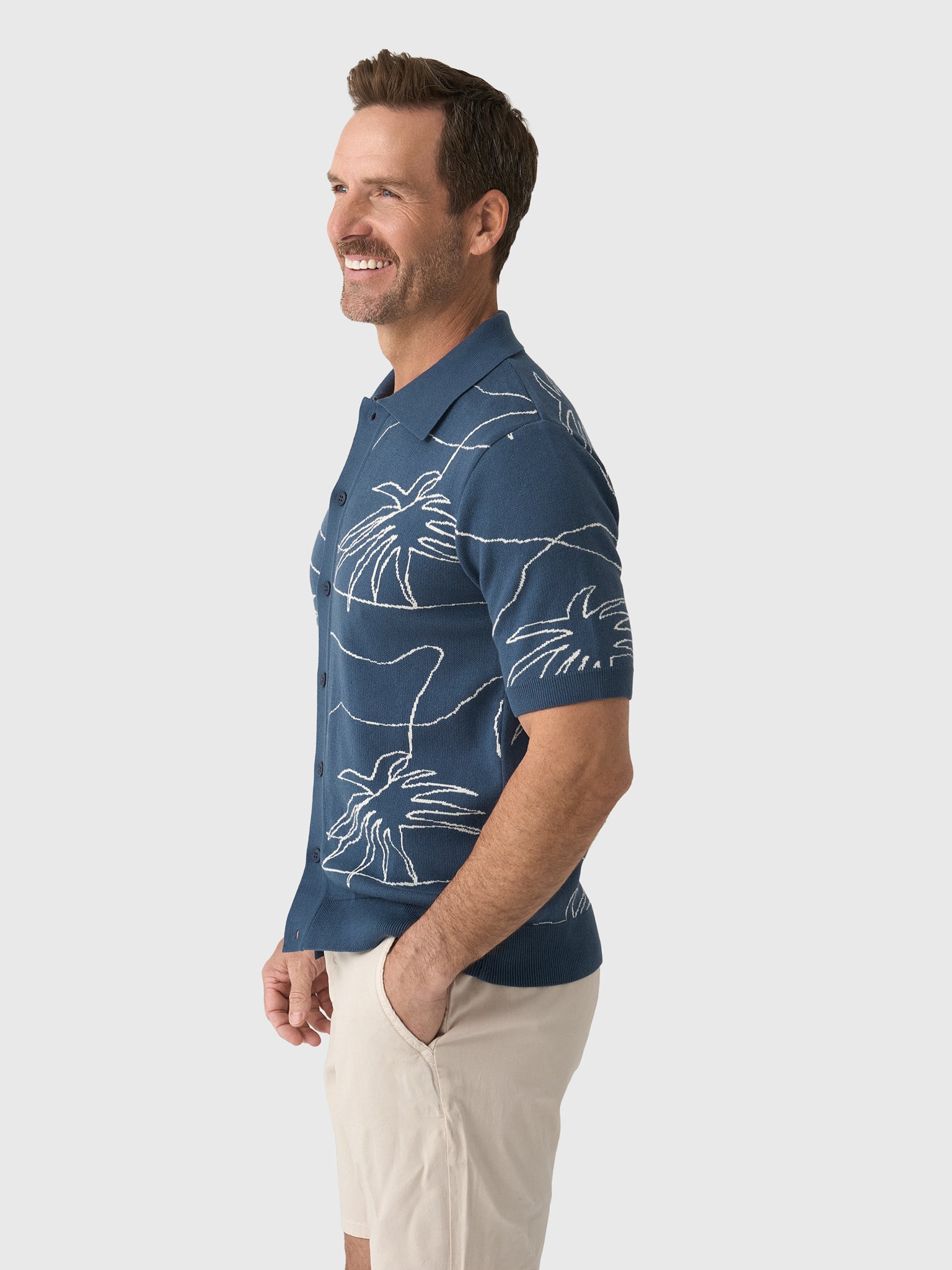 Far Afield Men's Zigger Knitted Shirt - Saint Bernard