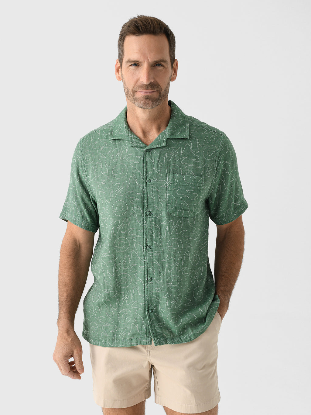 Far Afield Men's Stachio Short Sleeve Shirt - Saint Bernard