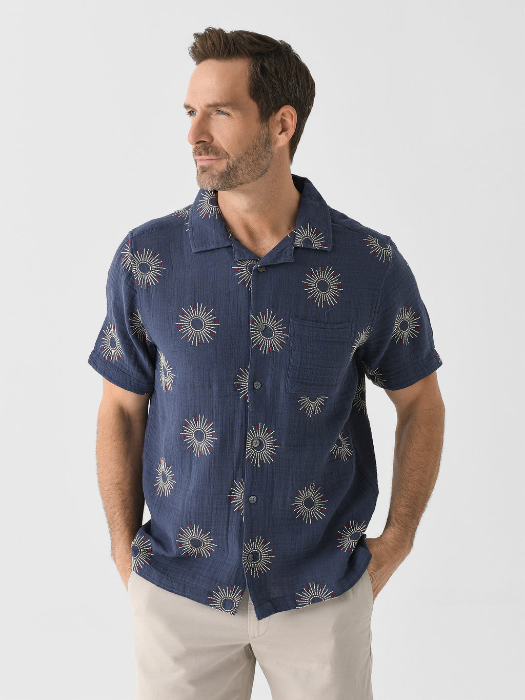 Far Afield Men's Stachio Short Sleeve Shirt - Saint Bernard