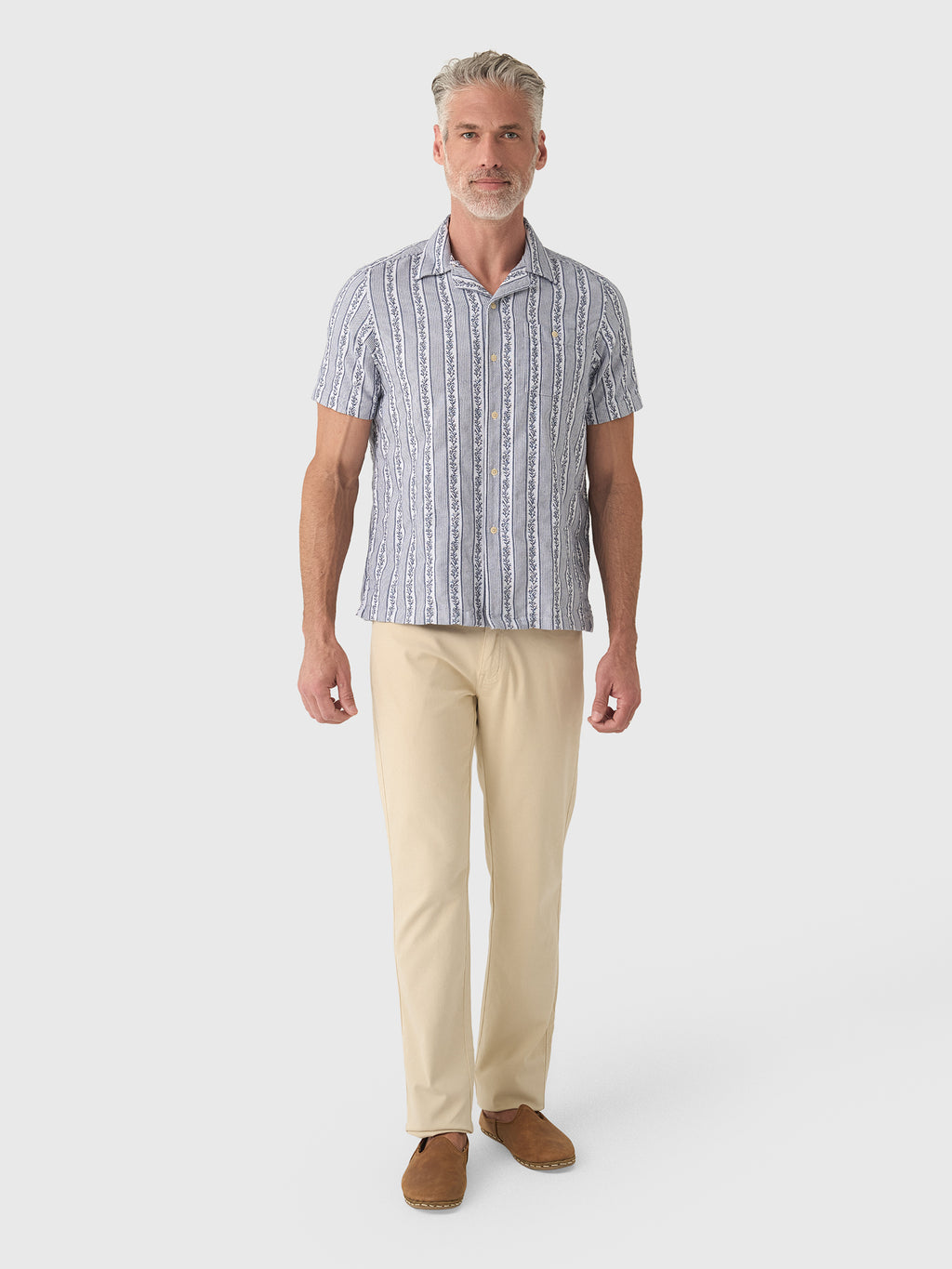 Far Afield Men's Selleck Higher Stripe Jacquard Shirt - Saint Bernard