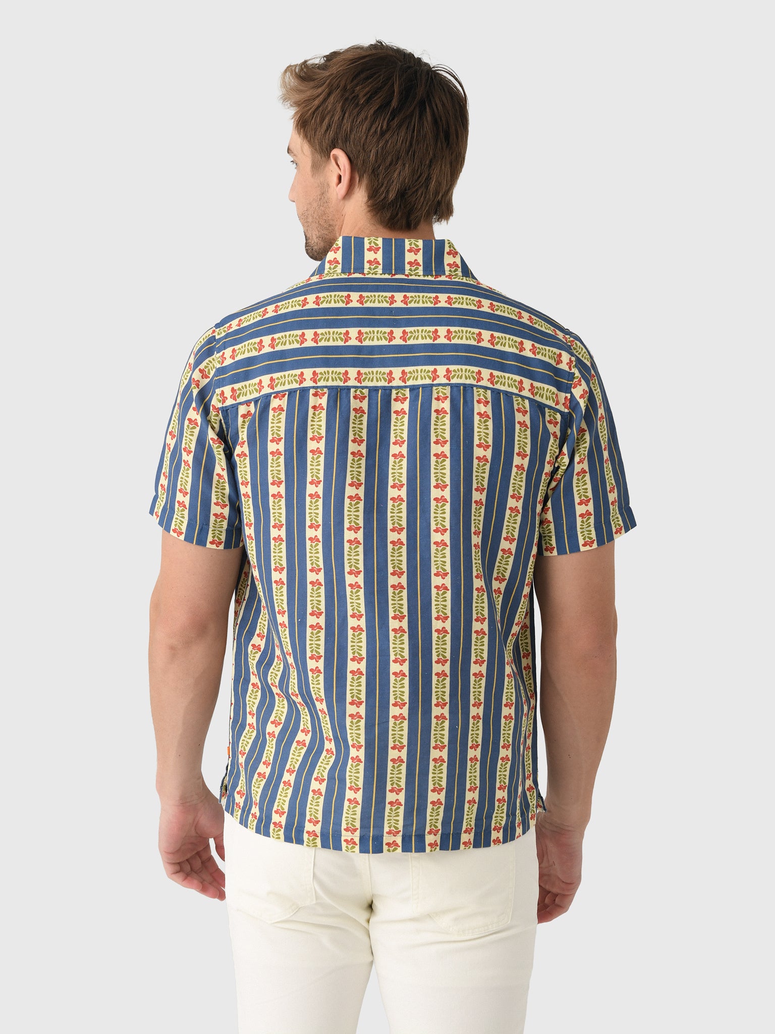 Far Afield Men's Busey Floral Stripe Shirt - Saint Bernard