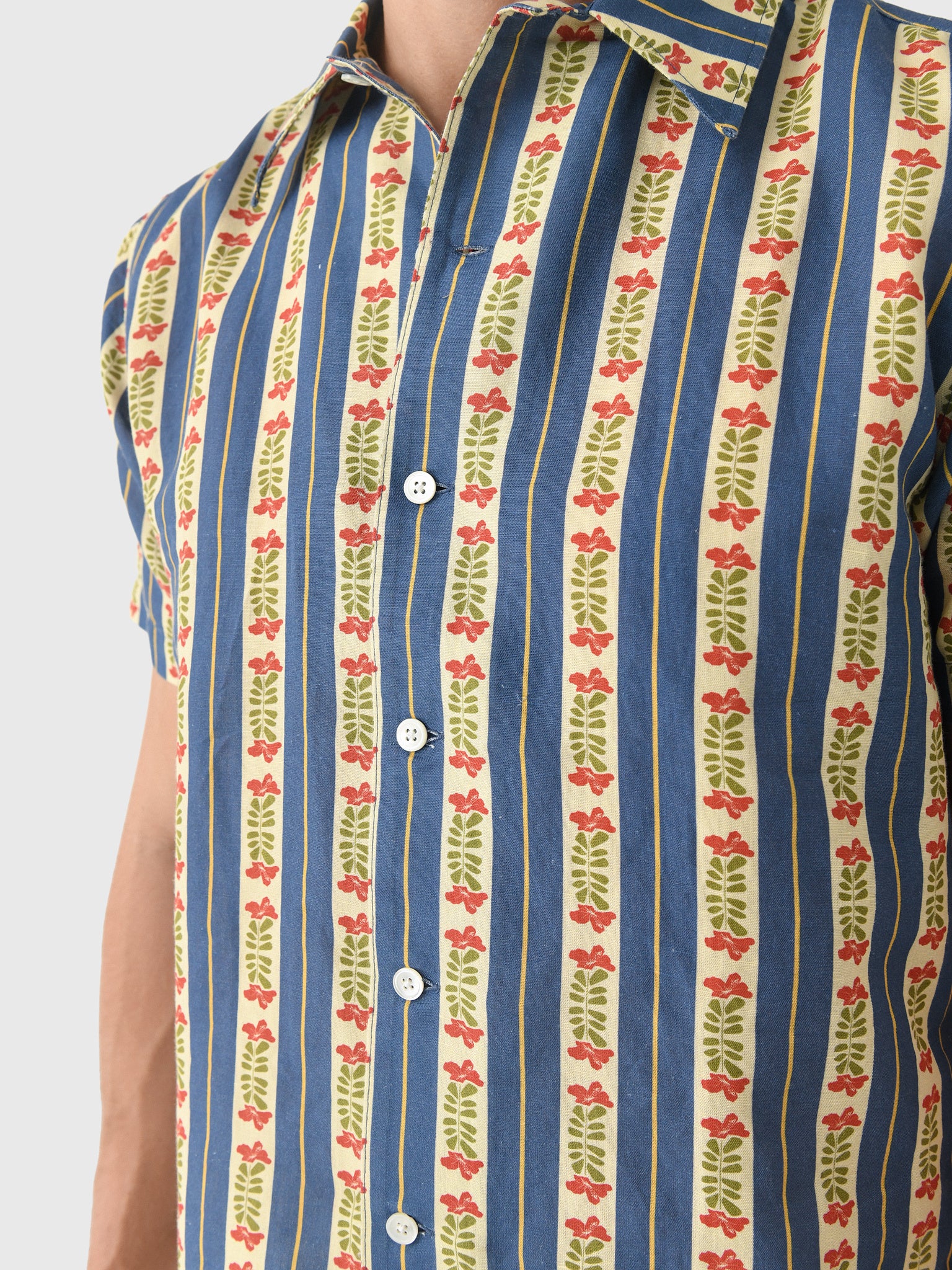 Far Afield Men's Busey Floral Stripe Shirt - Saint Bernard