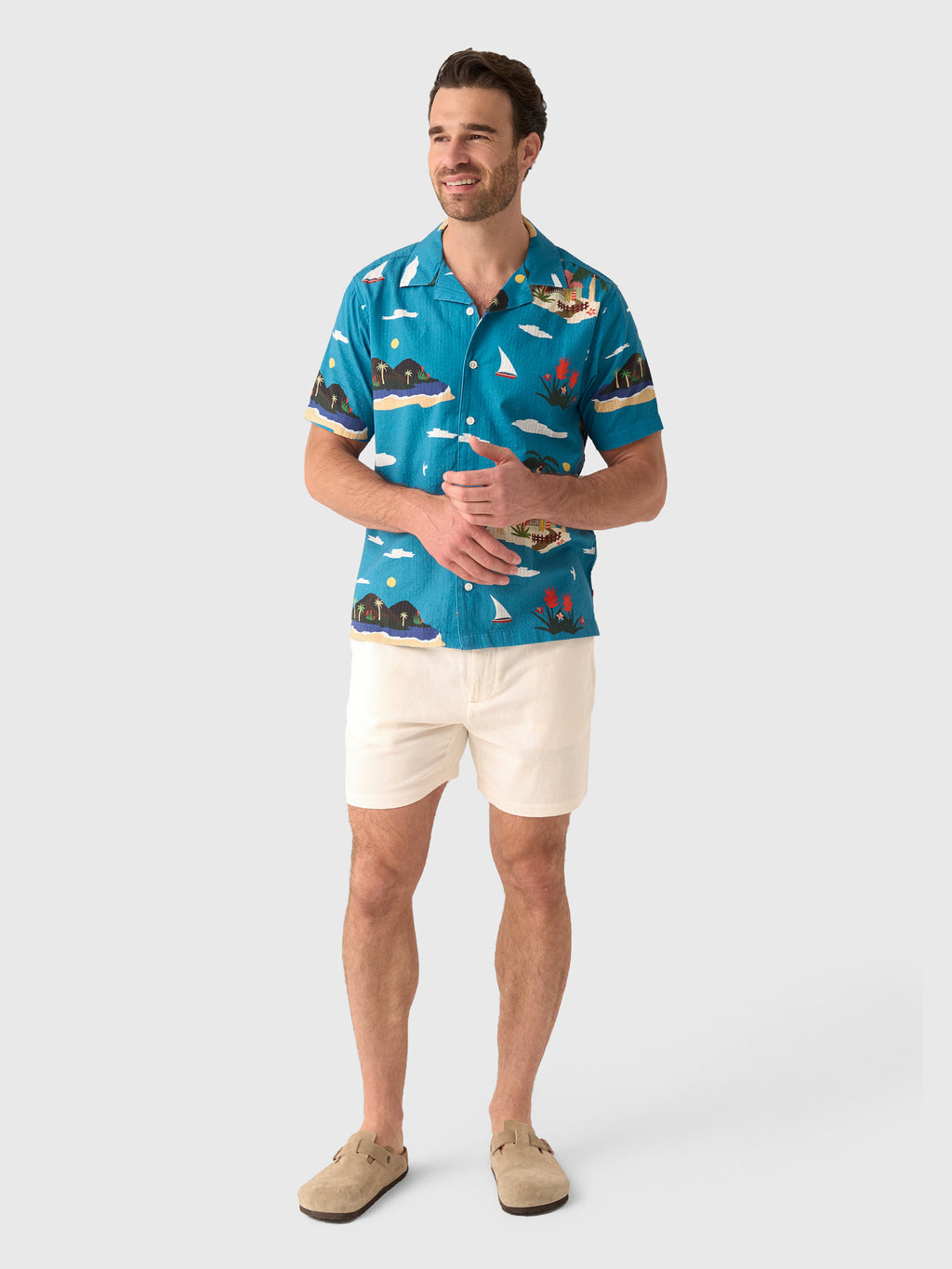 Far Afield Men's Stachio Island Print Shirt - Saint Bernard