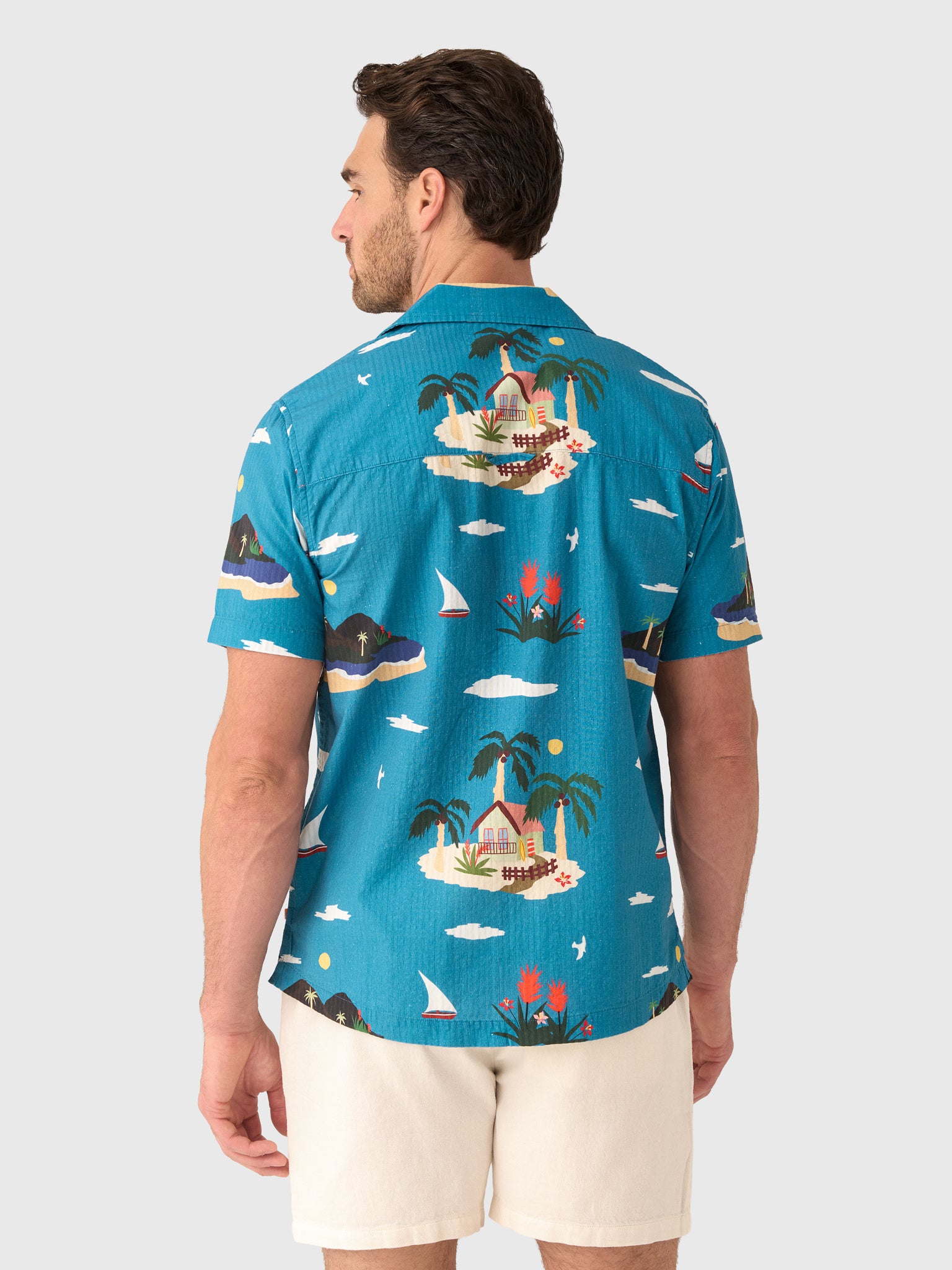 Far Afield Men's Stachio Island Print Shirt - Saint Bernard
