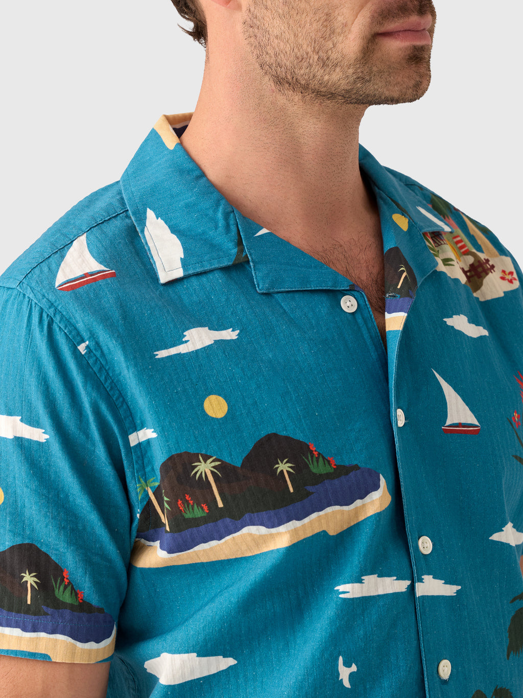 Far Afield Men's Stachio Island Print Shirt - Saint Bernard