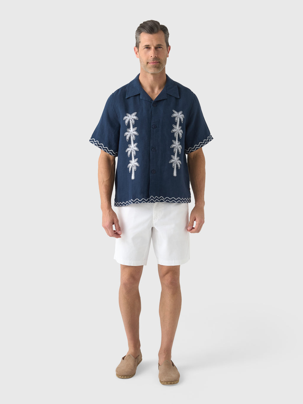 Far Afield Men's Veloso Palm Appliqué Shirt - Saint Bernard