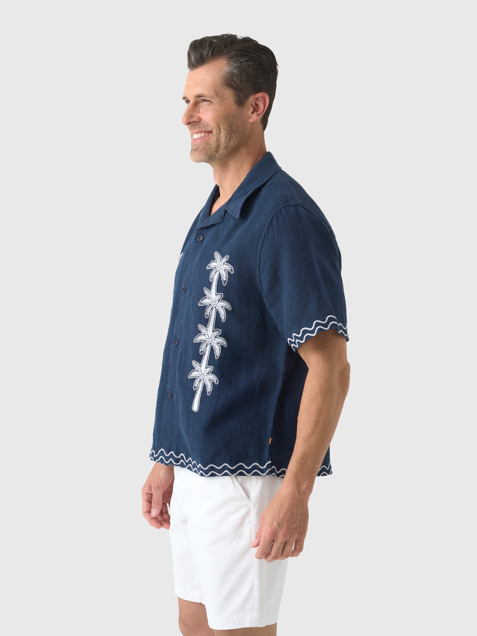 Far Afield Men's Veloso Palm Appliqué Shirt - Saint Bernard