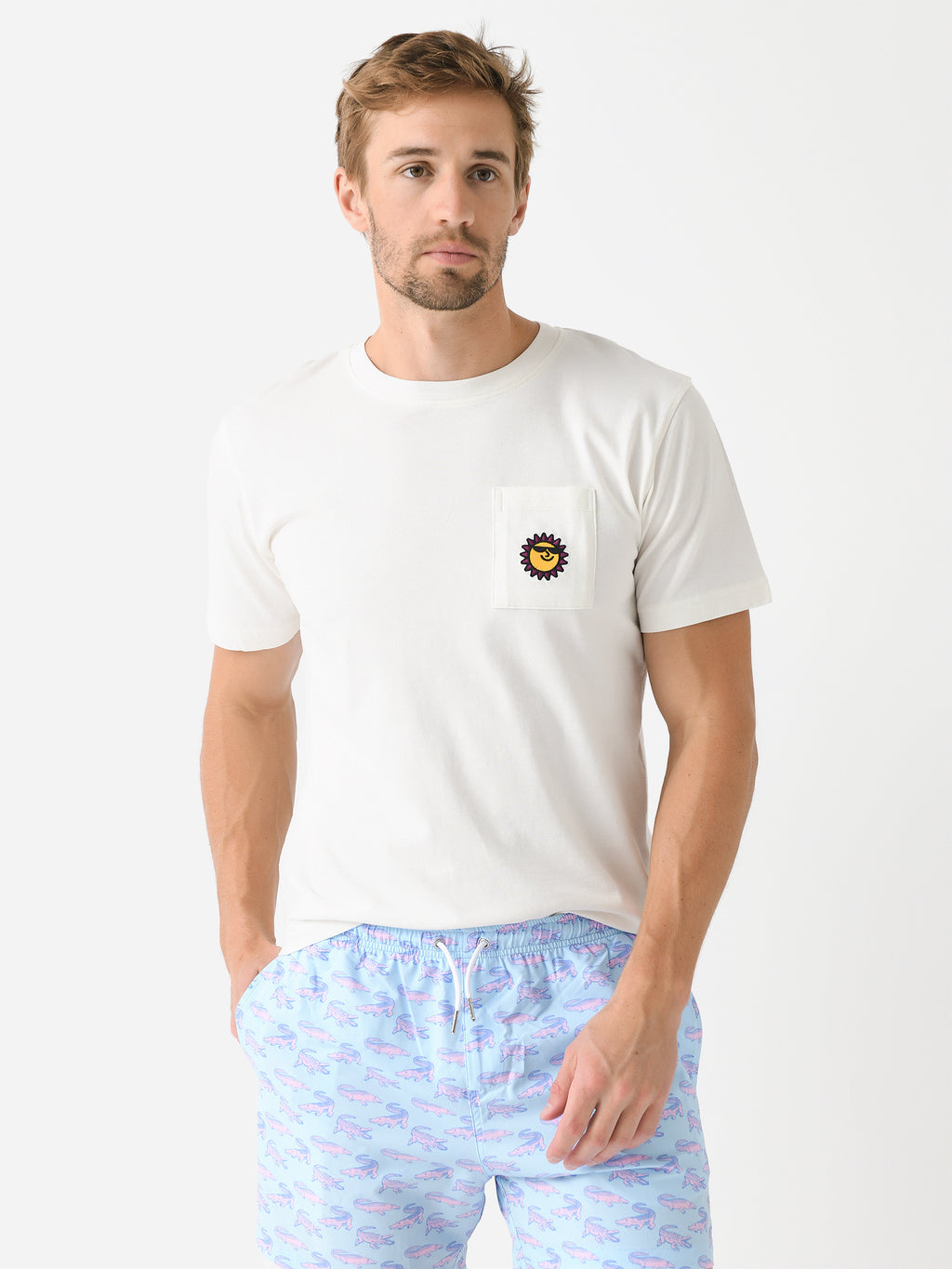 Far Afield Men's Embroidered Short Sleeve T-Shirt - Saint Bernard
