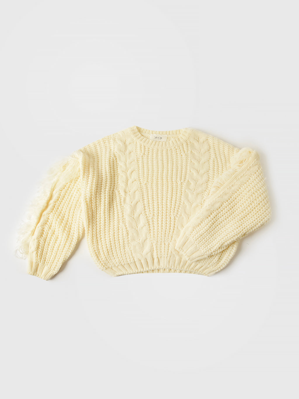 Sadie + Sage Girls' Carter Fringe Sweater - Saint Bernard