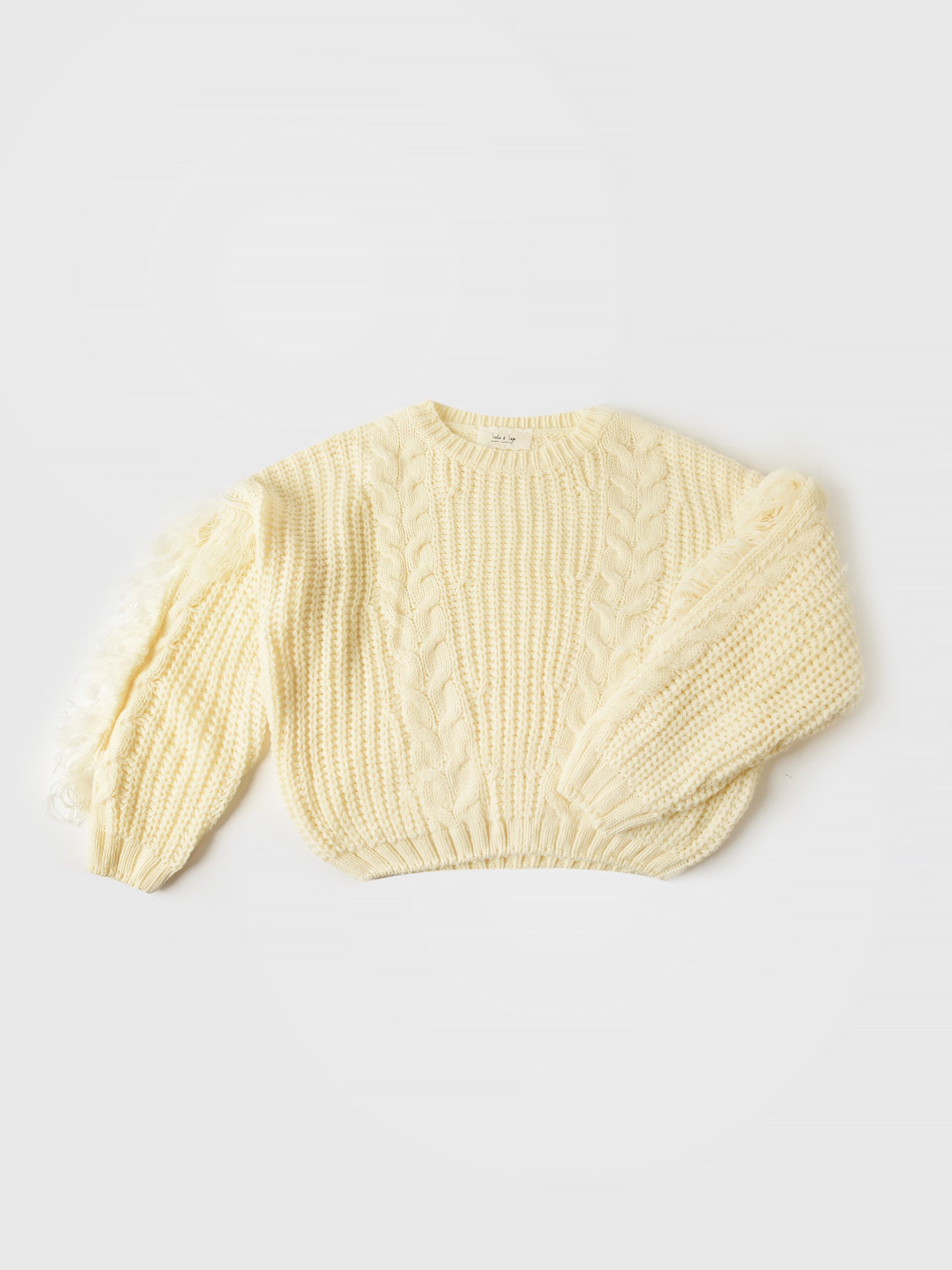 Sadie + Sage Girls' Carter Fringe Sweater - Saint Bernard