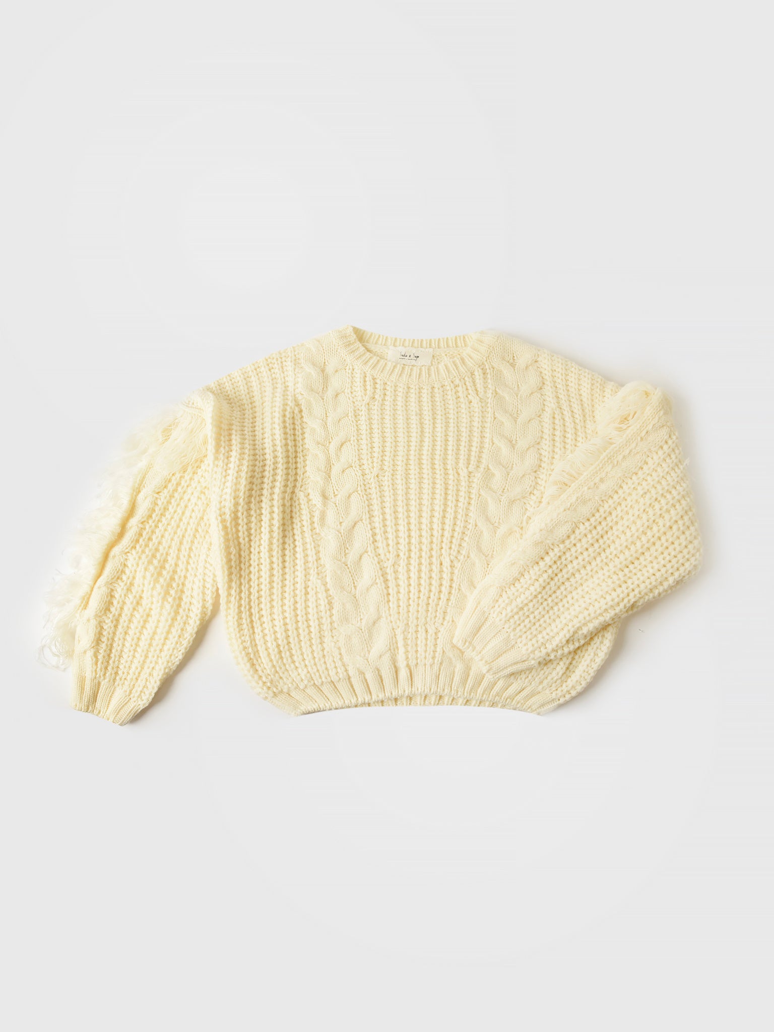 Sadie + Sage Girls' Carter Fringe Sweater - Saint Bernard